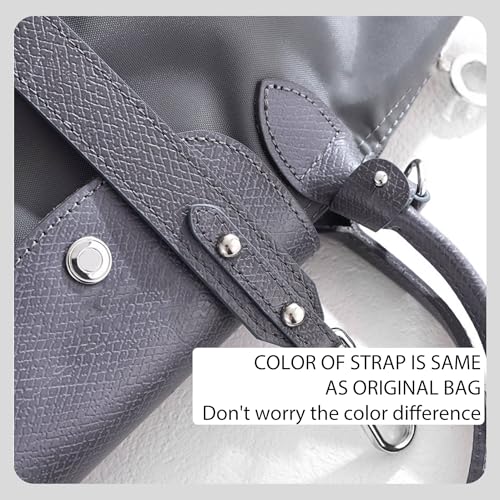 Image of 4 Buckles Purse Strap Replacement Compatible with Longchamp S /M Bag, Anti-Slip Leather Bag Straps Conversion Kit, Handbags Crossbody Shoulder Strap Adjustable for Women(Graphite Gray)