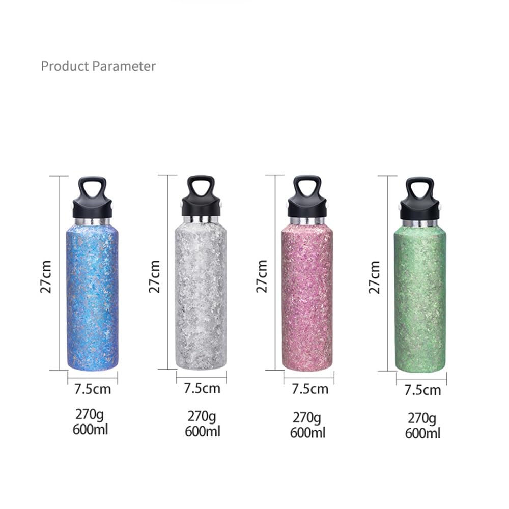 Sport-Wasserflasche, 600 ml, Titan-Wasserflasche, doppelwandiger, isolierter Becher, leicht und auslaufsicher, for Reisen, Outdoor, Büro, Schule, Sportflasche(Green)
