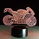 3D-Lampe, visueller Lichteffekt, Touch-Schalter, Farbwechsel-Nachtlicht (Motorrad)