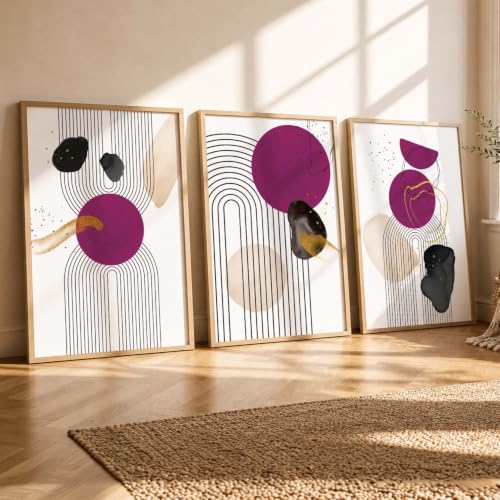 Image of kotart Classic Painting for Wall Decoration - Modern Art Wall Decor Framed Painting for Living Room Bedroom - Framed Posters /Paintings with Frame Set of 3 (Art 3)