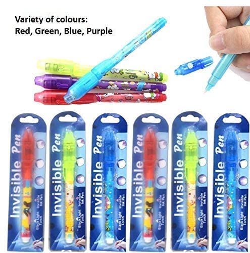 Image of kidivo Invisible Ink Magic Pen with UV-Light for Kids | Birthday Return Gifts for all age group (Multicolour, Pack of 24)