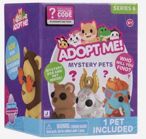 Jazwares Adopt Me! 1 x Series 6 Mystery Pets Egg With Pet Figure Toy And Virtual Item Code