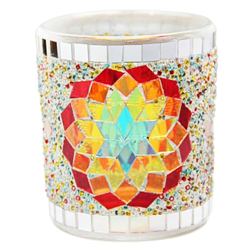 BIUDECO 1pezzi Portacandele Vetro Forma Di Fiore Arancione Bicchiere Di Vetro Vuoto Portacandela Bicchiere Per Candele Portacandele Per Aromaterapia