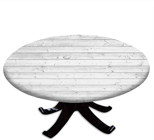 Mantel redondo de tablones de madera, impresión de textura de tablones de madera, borde elástico, impermeable y lavable, adecuado para fiestas de Mantel redondo de tablones de madera, impresión de textura de tablones de madera, borde elástico, impermeable y lavable, adecuado para fiestas de
