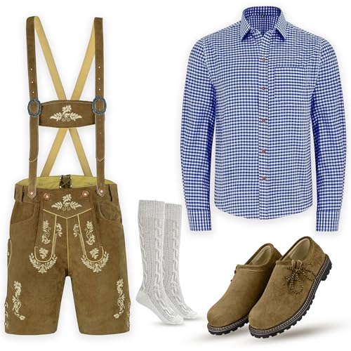 TRENDS Authentic Bavarian Style Lederhosen for Men Oktoberfest Costume – Oktoberfest Outfits Men with Traditional Detailing2