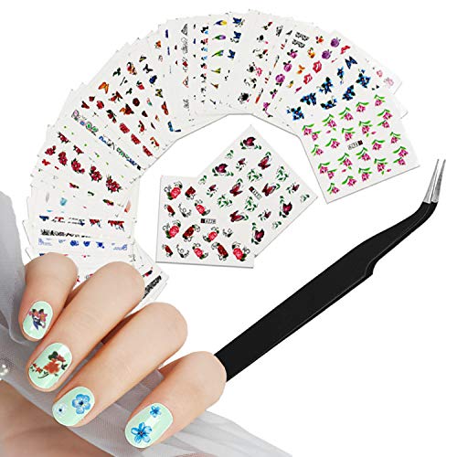 LABOTA 98 Blätter Nagelsticker Blumen Wassertransfer, Nagel Sticker Nail Art Sticker Nagelsticker Selbstklebend Kunst… – Bild 4
