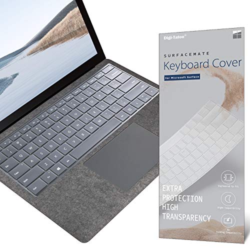 Digi-Tatoo SurfaceMate Keyboard Cover Protector Skin for Microsoft Surface Pro X/ Pro 7/ Pro 6/ Pro 5/ Pro 4, Premium Ultra Thin 0.18mm, High Transparency, US Keyboard Layout