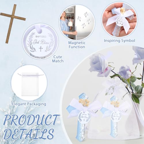 Imanes decorativos cruz para bautizo, pack 12 piezas miniatura 4