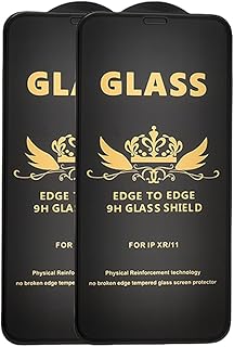 (2-Pack) G-Power 9H Tempered Glass Compatible with iPhone 11 6.1" – Black Frame Edges, Anti-Scratch, Edge Fit