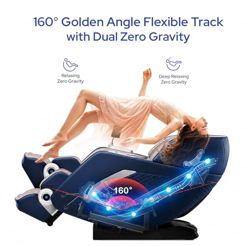 Image of ROTAI R-NEXA 4D Robotic Massage Chair with Rovo Walking Technology | Dual-Core Synergy System | Bi-Stretch Deep Stretching | 38-Airbag Full Body Air Compression Massage Chair (Blue)