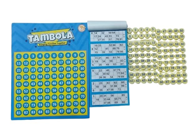 TambolaTickets.com -Housie, Lotto, Tambola Party Game Set Bringing Families Together for Kids, Kitty,Parties, Events, Carnivals (1 Board, 90 Numbers, 600 Tambola Tickets - 1Pad with Gift Box) 2