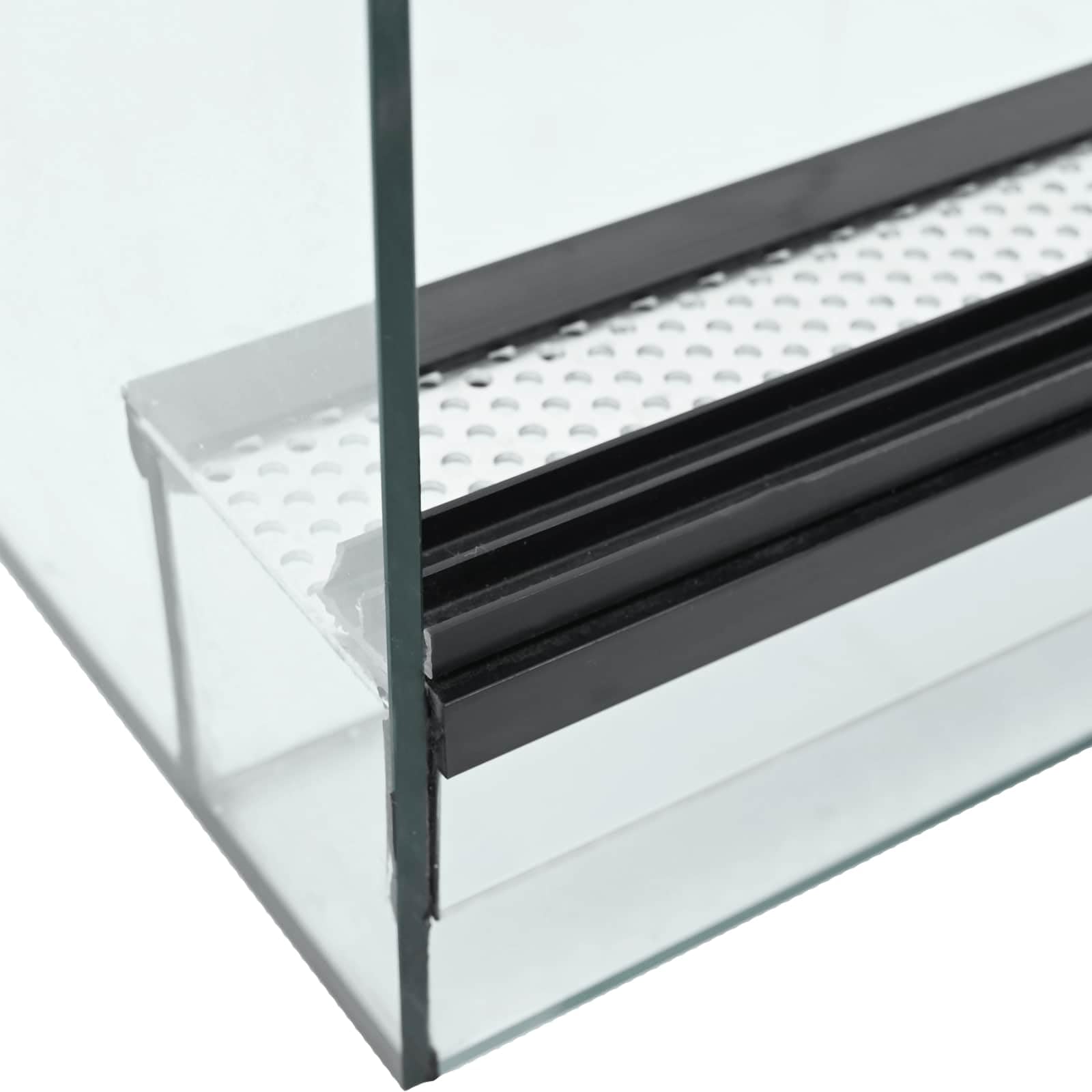 vidaXL Terrarium mit Speicher Transparent 40 x 30 x 30 cm Glas, Moderner Glasterrarium, robuster Reptilienkäfig, 360-Grad Lebensraum, transparentes Zuhause