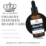 JAX OF LONDON Jax of London Attraction Olejek do brody dla mężczyzn 50ml Olejek do pielęgnacji brody dla mężczyzn, Składa się z witaminy E, oleju z awokado
