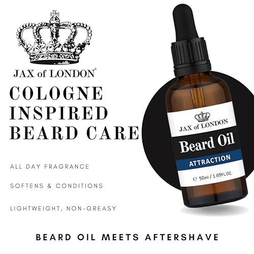 Jax of London Attraction Olejek do brody dla mężczyzn 50ml Olejek do pielęgnacji brody dla mężczyzn, Składa się z witami