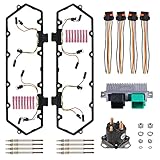 GESEXI Valve Cover Gasket Kit with 8 Glow Plugs & 4 Injector Glow Plug Harnesses & Relay Solenoid &