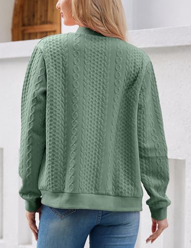 Image of Larmliss Women's Zip Up Cardigan Sweater Hoodies Long Sleeve Jacket Crewneck Casual Outerwear Spring Fall Trendy Coat Outfits