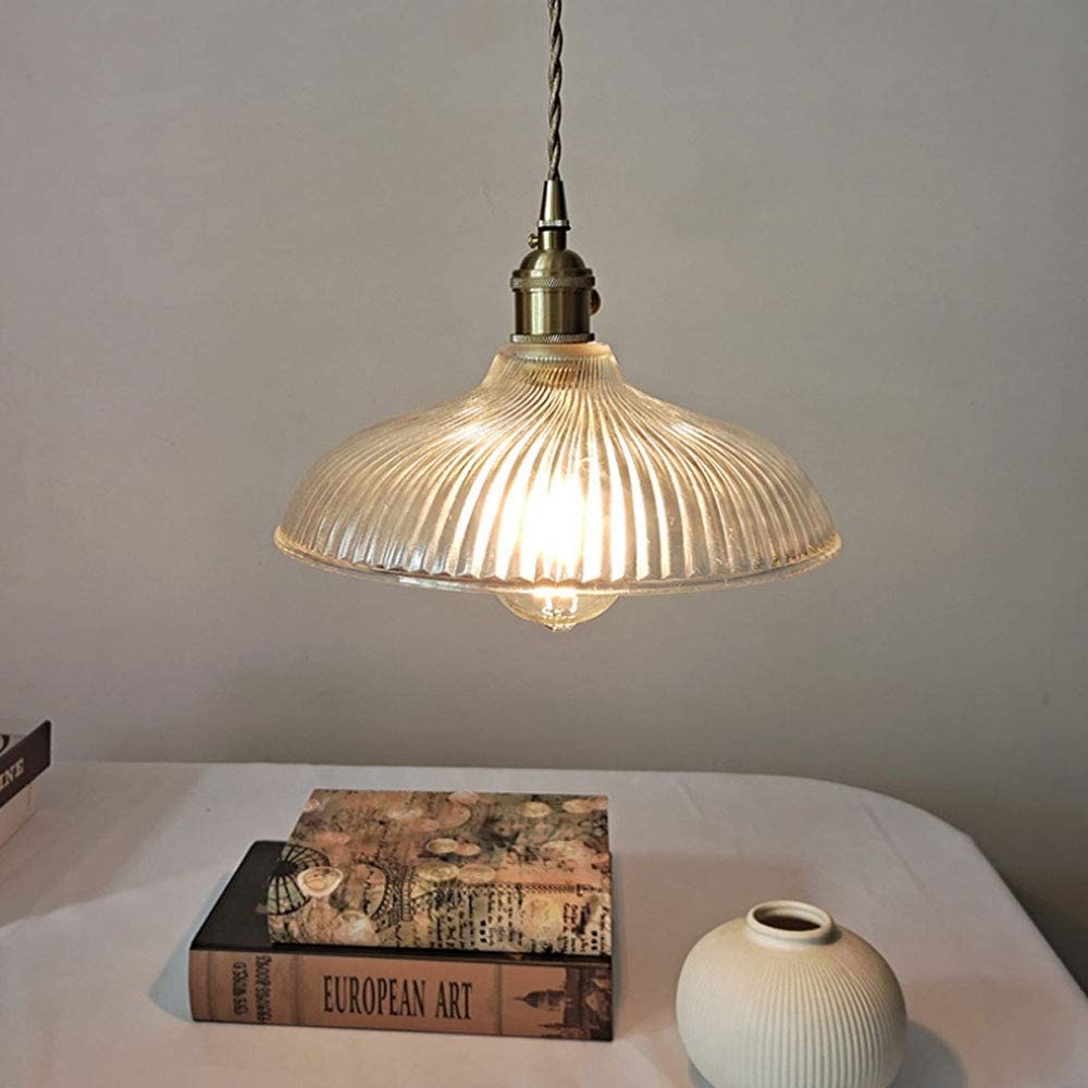 Cały miedziany mały żyrandol, lampy retro oświetlenie szkła przemysłowe retro lampka wisząca, 1 światło przemysłowe wyposażenie oświetleniowe z odcieniem szklanym, regulowana wysokość