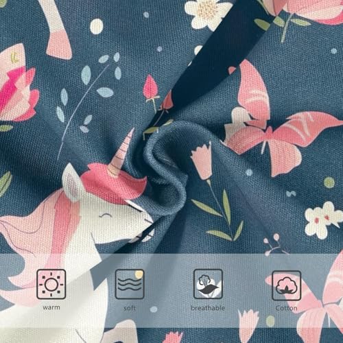 Toddler Panties, Unicorns Flowers Cotton Underwear Girls, 2T–8 Years3