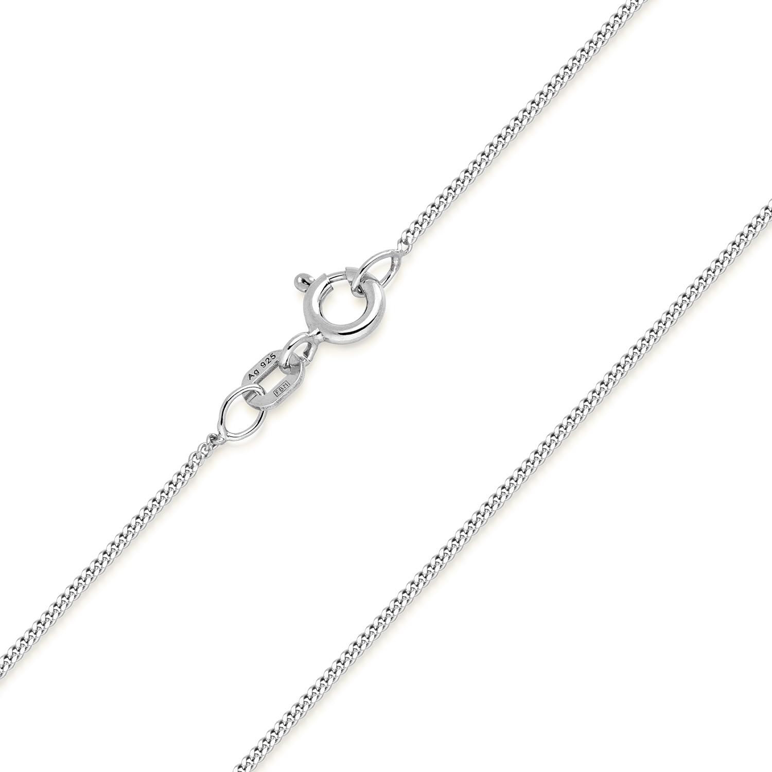 MATERIA Schmuck feine 925 Silber Panzerkette 1mm - Damen Halskette silber in 40-120 cm verfügbar #K32