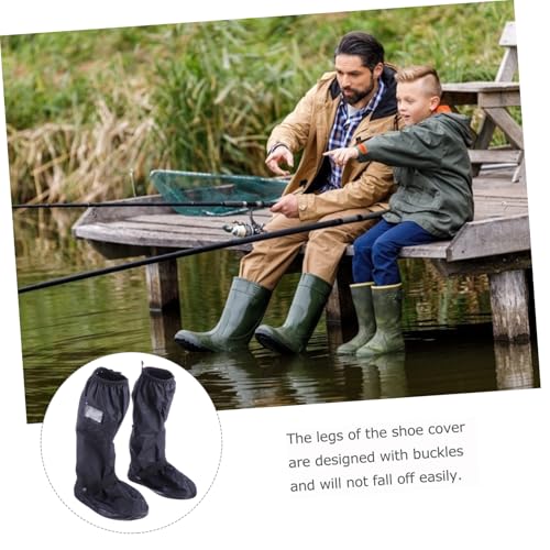 Fundas impermeables para calzado para actividades al aire libre, diseño grueso con hebillas, para ciclismo, pesca y senderismo, color negro, talla XL miniatura 7