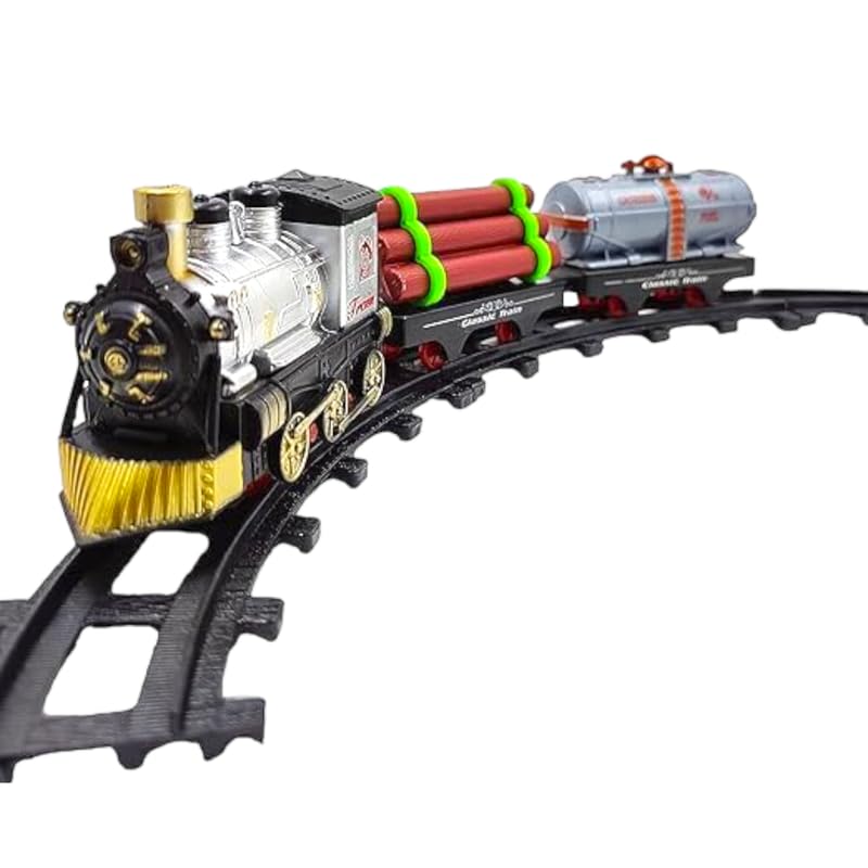 Rongchuang Electric Train Toy for Kids 3 4 5 6 Years, Battery-Powered Train Tracks Toy Classic Toy Train Set Gifts for Boys
