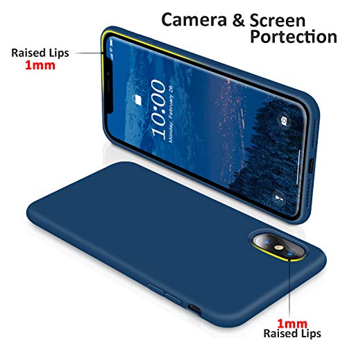 Surphy Silicone Case Compatible With Iphone Xs Max Case 6.5 Inches, Soft Liquid Silicone Shockproof Phone Case (With Microfiber Lining) Compatible With Xs Max (2018) 6.5 Inches (Blue Horizon) #TOP5