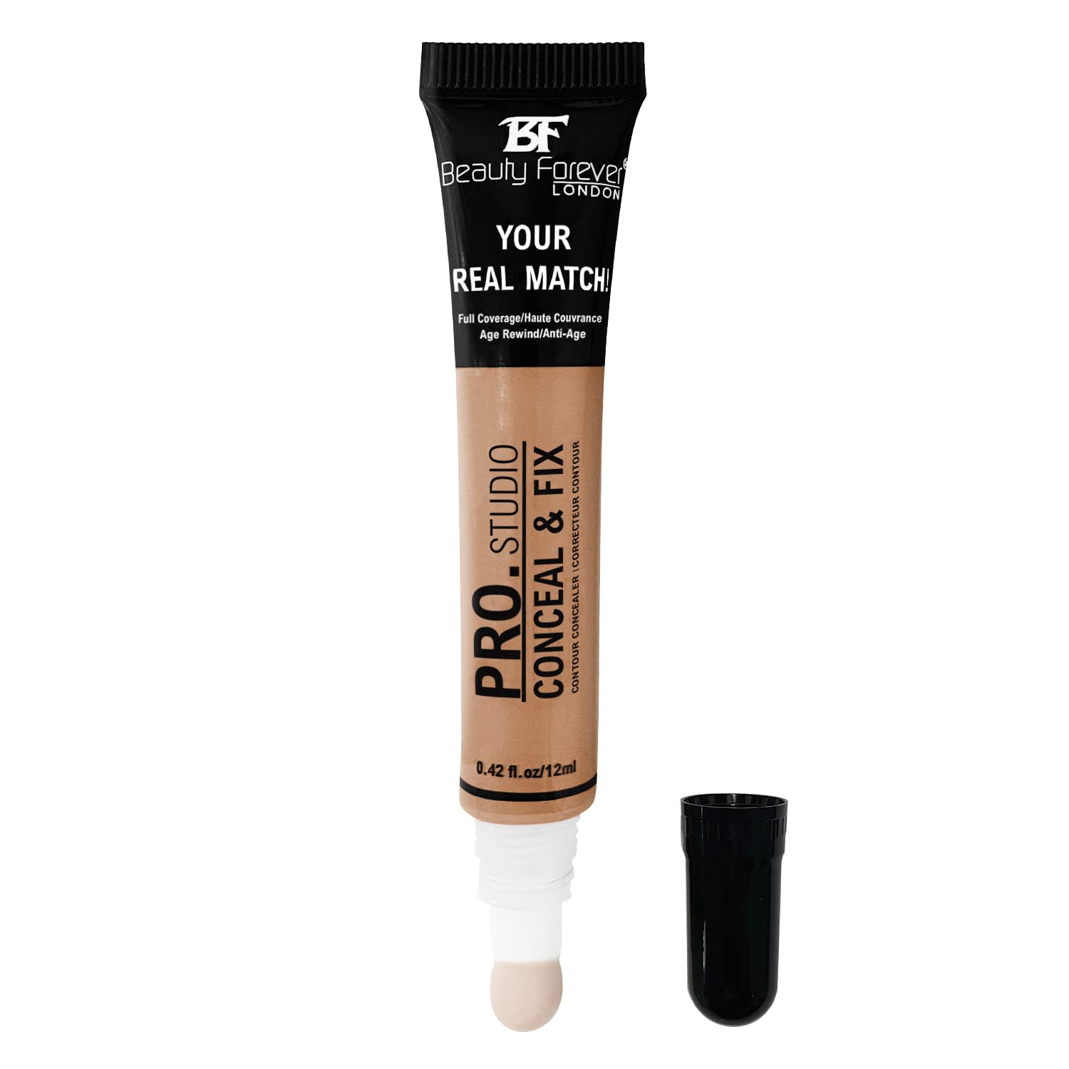 Beauty Forever Pro Studio, Conceal & Fix Contour Concealer, Moisturising & Hydrating Formula, 12ml (40 TOASTY SAND)