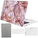 Sykiila for MacBook Air 11 Inch Case Hard Cover 4 in 1 HD Screen Protector Film & TPU Keyboard Cover & Sleeve Protective Folio Case for Air 11 Model A1370 / A1465 - Pink Marble