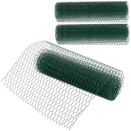 Grillage hexagonal en rouleau triple torsion vert pour enclos de poules et potagers durables