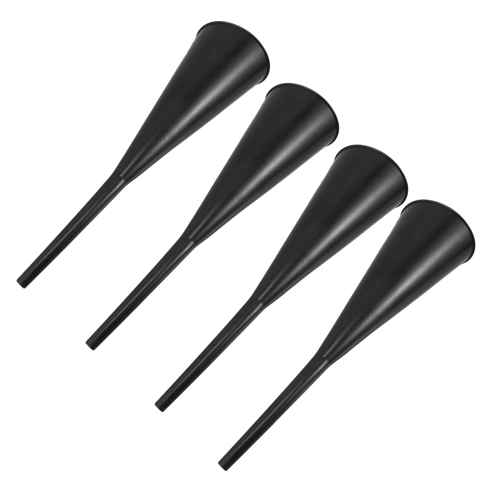 Cabilock Embudos de Aceite de Plástico con Boquilla Larga, Juego de 4 Unidades para Llenado, Embudos Automotrices para Motores y Motocicletas, Accesorios Resistentes para