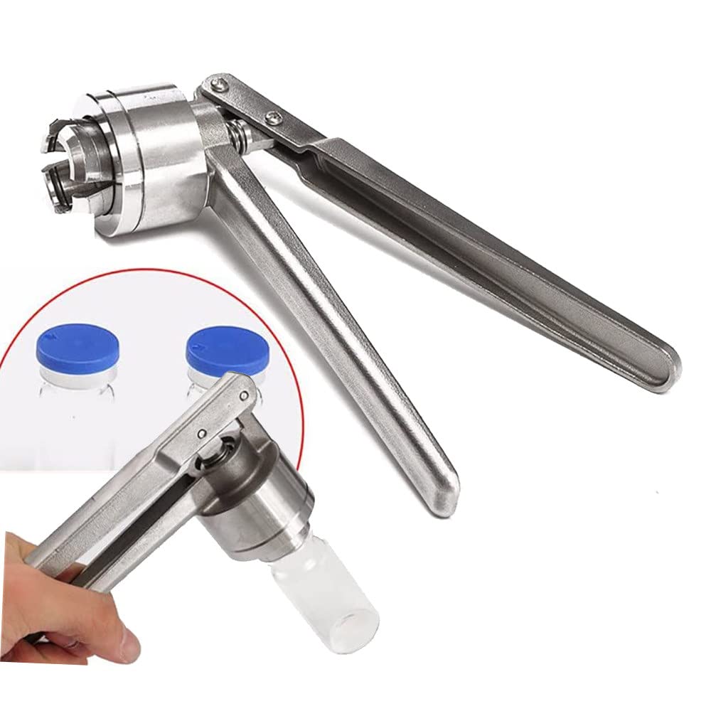 LJYKBFL Manual Bottle Capper Tool, Vial Cap Crimper for Perfume, Flip Vial Crimper, Manual Handle with Anti-Skid Grip, Perfect for 13mm 15mm 20mm Caps, Easy to Use and Reliable