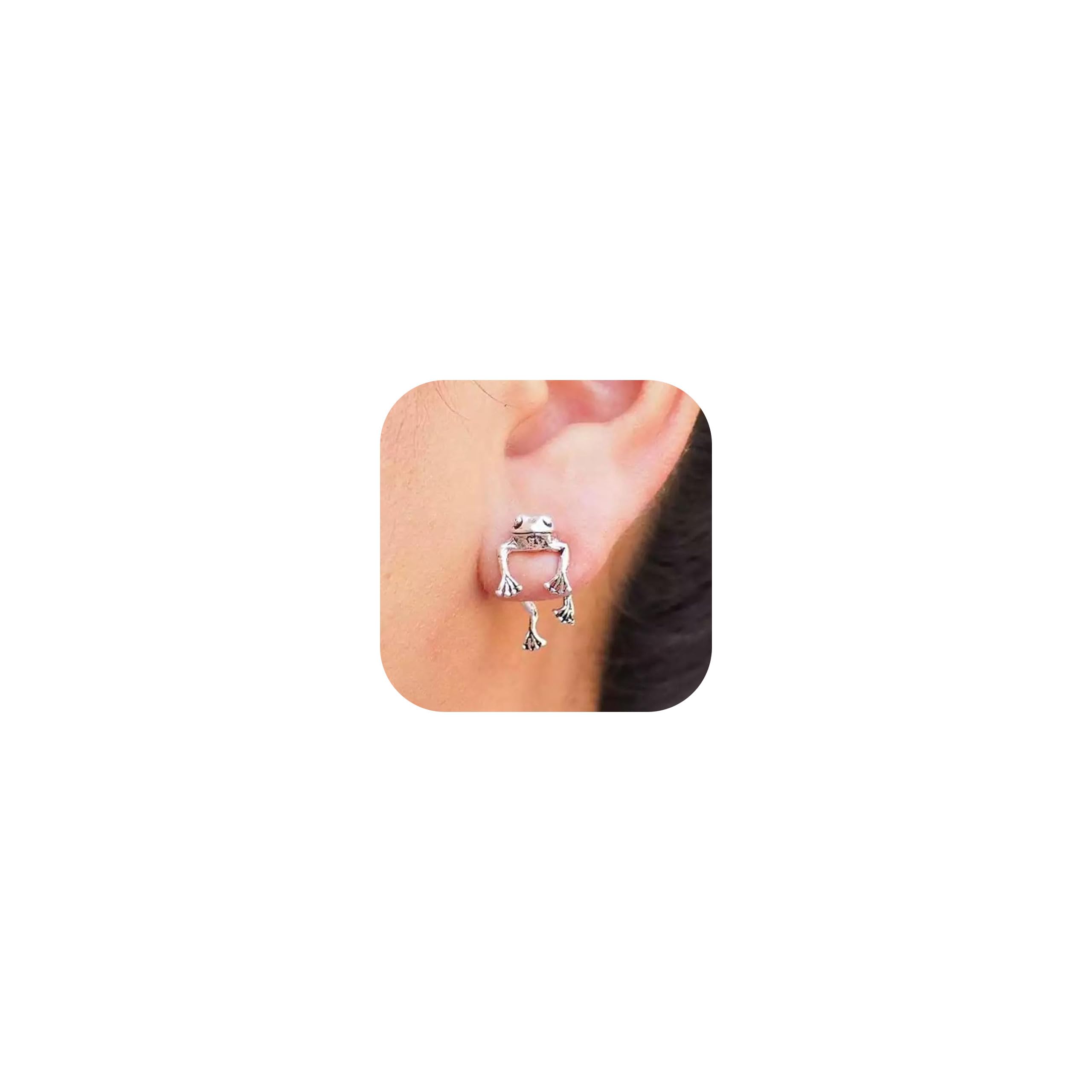 Frog Gifts Earrings for Women Vintage Frogs Shaped Stud Earrings Trendy 3D Sliver Frogs Earrings for Girls Cute Animal Studs Earrings Unique Trendy Stuff Frog Jewelry Gifts Stuff for Teen Girls-image-36