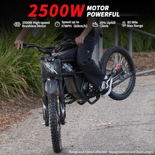 Image of GT73 / GT73 Pro Electric Dirt Bike for Adults Teens 3500W Variable Speed Motor - 50 /37 MPH High-Speed, 25 inch Fat Tires & Dual Removable Battery(60V /48V) | All-Terrain Off-Road eBike for Snow, Sand