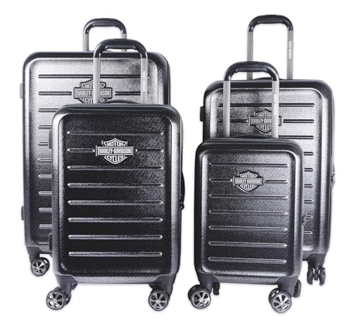 Harley-Davidson 4 Piece Cruiser Hard Sided Expandable Wheeling Luggage Set Grey