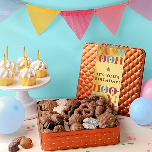 Image of Birthday Food Gift Basket, Happy Birthday Chocolate, Birthday Gift Box, Food Birthday Gifts for Women and Men, Birthday Treats, Prime Snack Gift Arrangements, Bonnie and Pop