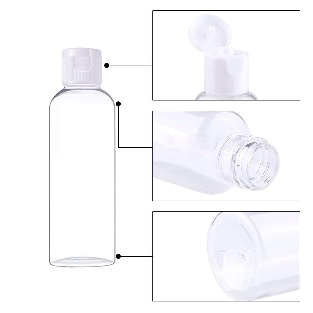 YsesoAi Leere Kunststoff-Flaschen mit Klappdeckel für Toilettenartikel, Flüssigkeiten, Shampoo, Lotion, Conditioner, Weiß, 25 Stück