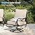 PHI VILLA 4 Piece Patio Furniture Set with 1 x 3 Seater Padded Deep Seating Bench, 2 x Swivel Cushioned Armrest Sofa Chairs and 1 x Coffee Table, Metal Outdoor Furniture Set for 5