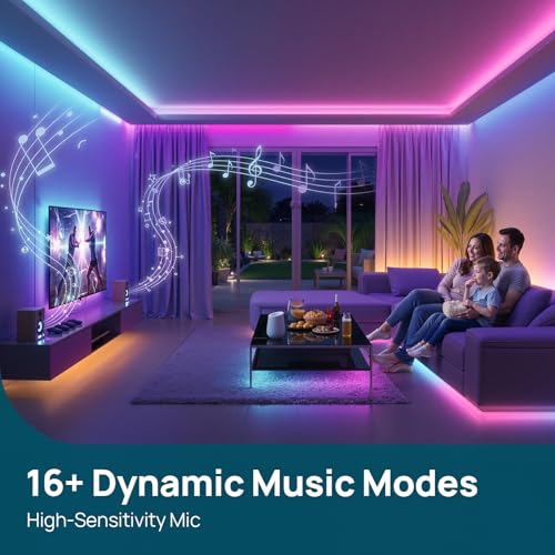 Image of Linkind 10ft Smart LED Strip Lights - AuraScape Segmented Color Changing WiFi Light Strip - Compatible with Alexa & Google Home - DIY Dynamic Lighting for Bedroom, Living Room, Gaming Setup & Kitchen