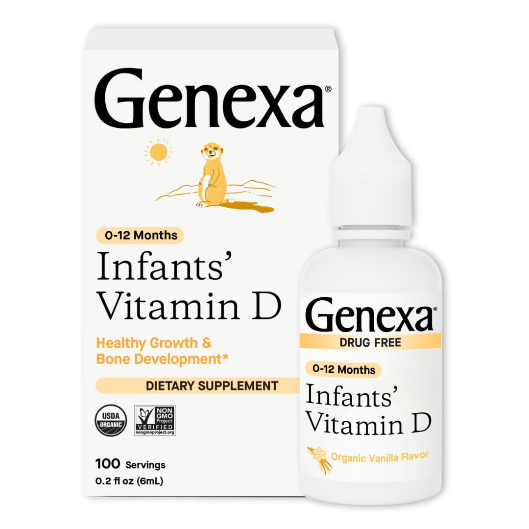 GenexaInfants’ Vitamin D Drops - 90 Servings - Promotes Healthy Growth - Organic, Gluten Free & Non-GMO