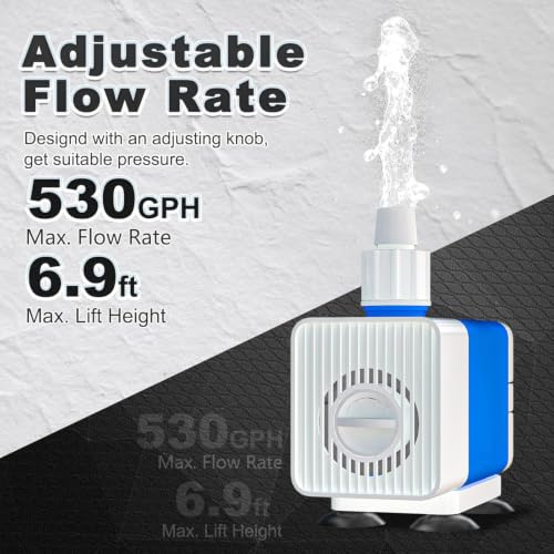 Image of 530GPH Water Fountain Pump 35W Pond Pumps Ultra-Quiet