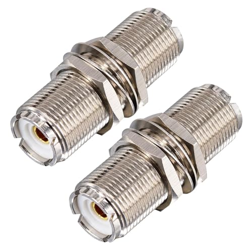 2-Pack Adaptador Conector UHF SO239 Hembra a Hembra 1.77" miniatura 1