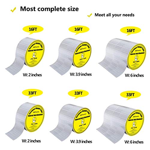 360Tronics Butyl Waterproof Tape 6" W X 16.4' L, Outdoor Leak Proof Repair Sealan Tape, Heavy Duty Long Lasting Butyl Strip Patch Tape For Hvac Duct, Pipe, Rv Repair, Awning, Window Sealing #TOP1