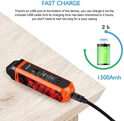 E Zigarette, Smok 40W RPM40 Kit Eingebaute 1500mAh Batterie, Shisha Starter Set mit 4.3ml +4.5ml Verdampfer Tank, Kein… – Bild 4