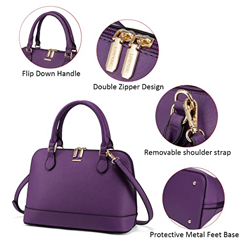 Image of LOVEVOOK Purse for Women Crossbody Bags Classic Double Zip Top Handle Dome Satchel Bag