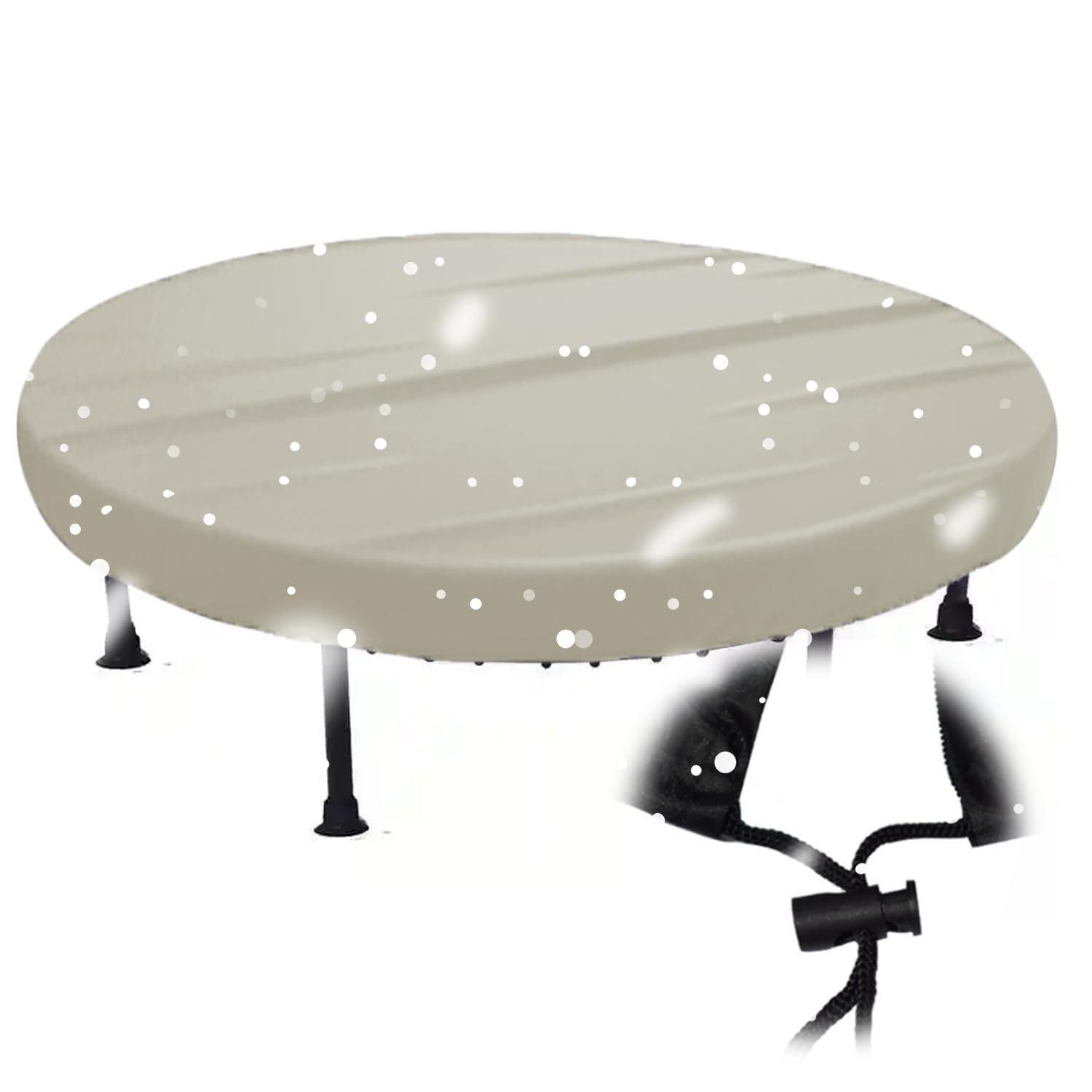 Crysterris Beige Trampoline Dust Rain Cover Waterproof 210D Oxford Fitness Trampolines Round Protection For Patio, Park,Dust Proof Trampolin Protective Cover For Indoor/Outdoor/Garden(Size:102*11Cm,Color:beige)