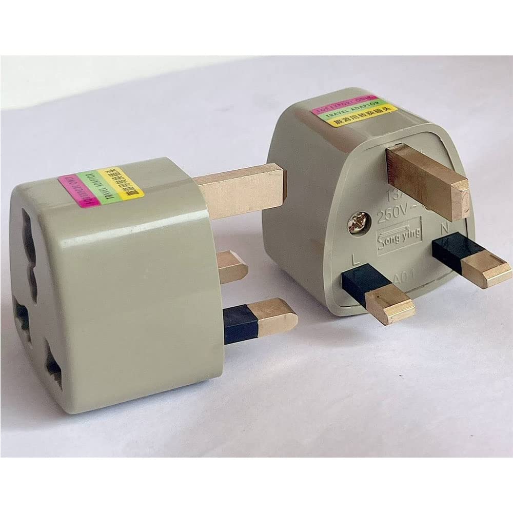 Hi-PLASST Type-G Universal Travel UK Socket Grounded 3-Prong Plug with Rectangular Flat Pins Adapter Converter for England Dubai Hongkong Ireland Wales Scotland Singapore (Green) (Pack of 2) (B09NTNQQKR) Amazon Price History, Amazon Price Tracker