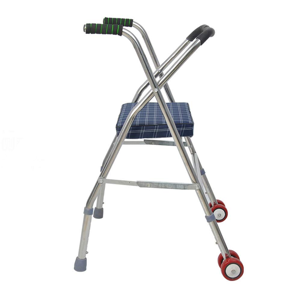 Andador para Ancianos,Andador con andador plegable de 2 ruedas, práctico y ligero, con asiento, ayuda para la movilidad, andador con andador plegable para personas mayores