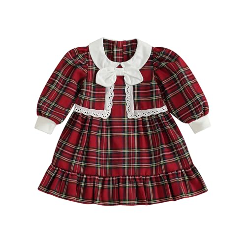 Toddler Baby Girl Christmas Dress Cute Long Sleeve Red Green Plaid Princess  Dress with Bowknot Christmas Outfit (6-12 Months, Plaid Dress with White  Bow): Clothing, Shoes & Jewelry