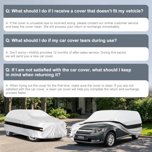 Image of 10 Layers Mini Van Car Cover Custom Fit for Ford Flex (2008-2019), Waterproof All Weather for Automobiles, Outdoor Full Cover Sun Dust Rain Protection with Cotton. Silver