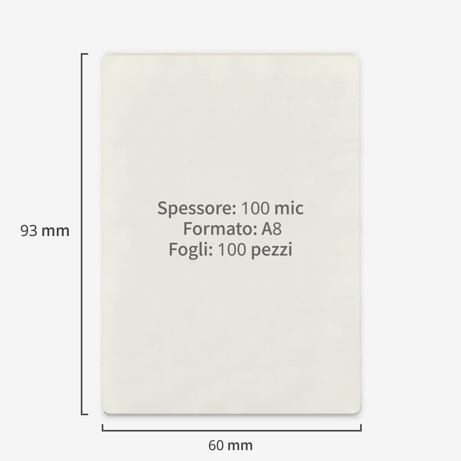 ACROPAQ Fogli plastificatrice A8 100 mic 100 pezzi Lucido Formato biglietto da visita